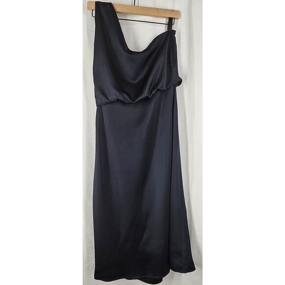 AMY LYNN GEMMA AL2819 WOMEN'S NAVY BLUE ELEGANT MIDI DRESS - SIZE SMALL (NWT) - Picture 4 of 11